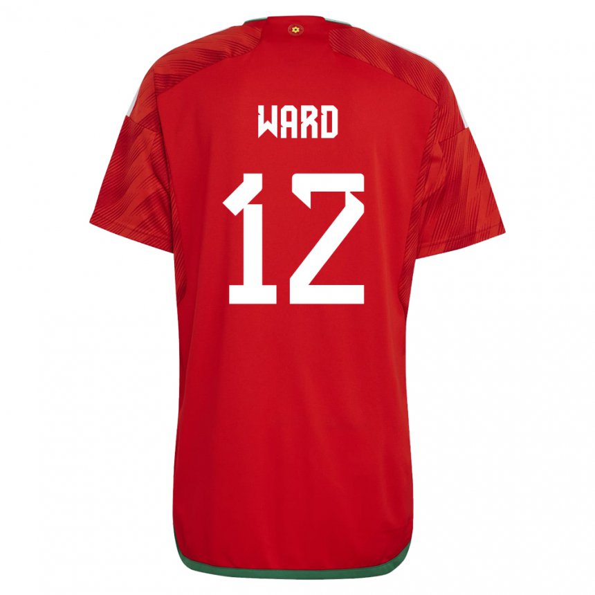 Kinder Walisische Danny Ward #12 Rot Heimtrikot Trikot 22-24 T-shirt Belgien