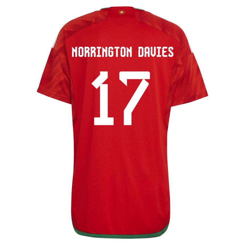 Kinder Walisische Rhys Norrington Davies #17 Rot Heimtrikot Trikot 22-24 T-shirt Belgien
