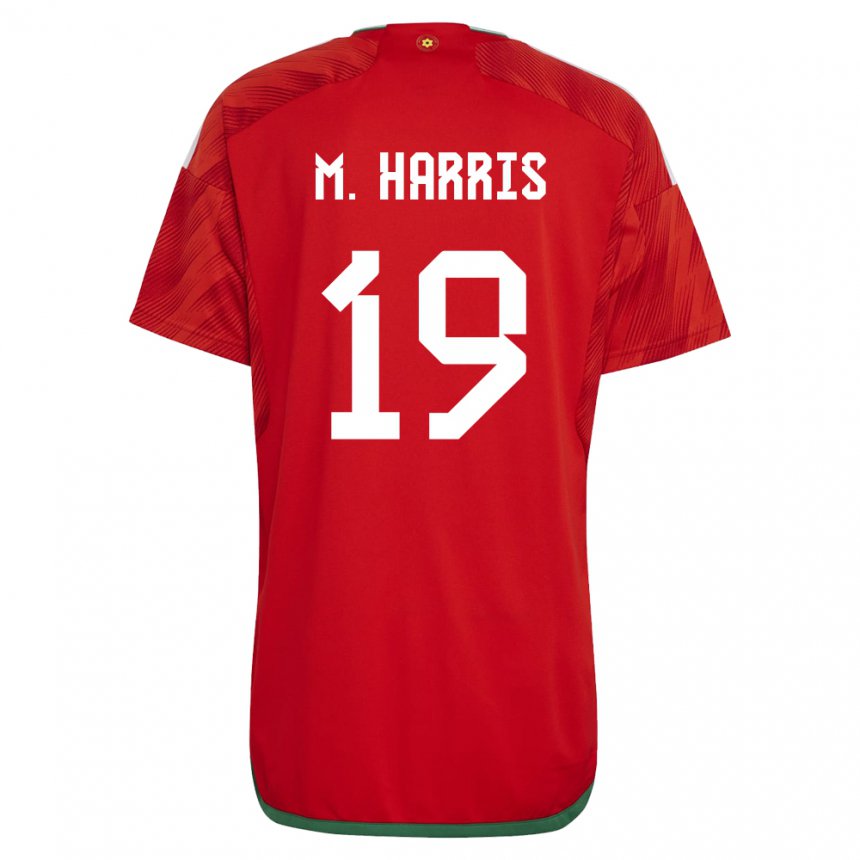 Kinder Walisische Mark Harris #19 Rot Heimtrikot Trikot 22-24 T-shirt Belgien