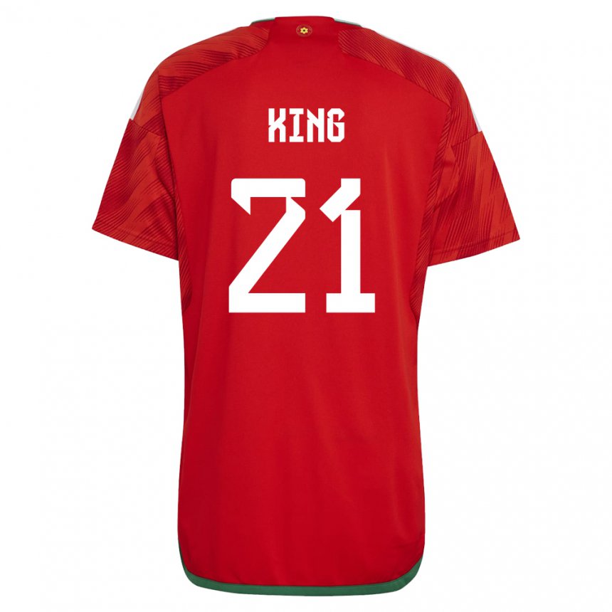 Kinder Walisische Tom King #21 Rot Heimtrikot Trikot 22-24 T-shirt Belgien