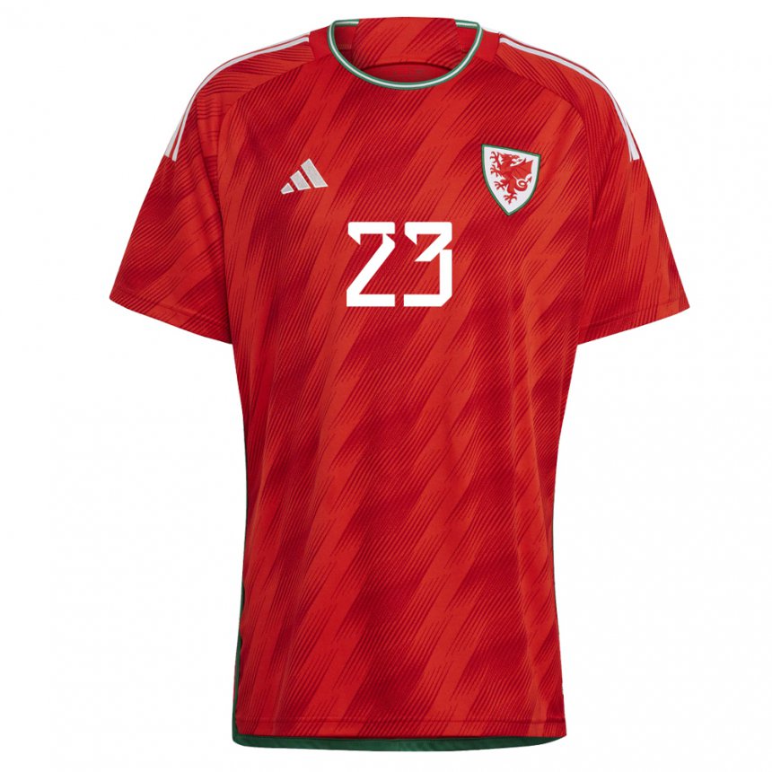 Kinder Walisische Jordan James #23 Rot Heimtrikot Trikot 22-24 T-shirt Belgien