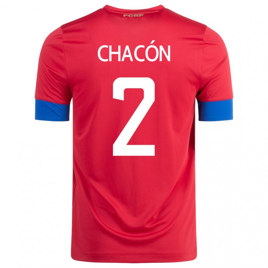 Kinder Costa-ricanische Daniel Chacon #2 Rot Heimtrikot Trikot 22-24 T-shirt Belgien