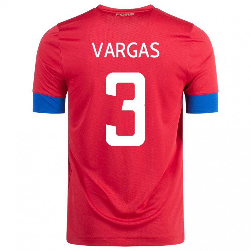 Kinder Costa-ricanische Juan Pablo Vargas #3 Rot Heimtrikot Trikot 22-24 T-shirt Belgien