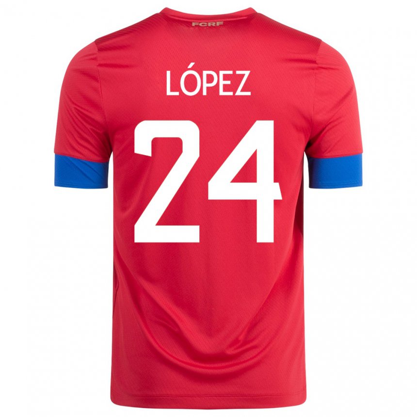 Kinder Costa-ricanische Douglas Lopez #24 Rot Heimtrikot Trikot 22-24 T-shirt Belgien
