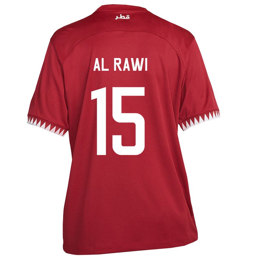 Kinder Katarische Bassam Al Rawi #15 Kastanienbraun Heimtrikot Trikot 22-24 T-shirt Belgien