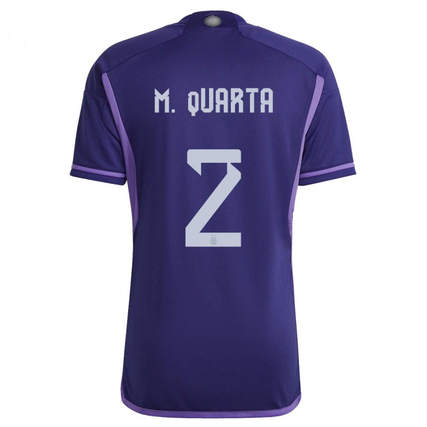 Kinder Argentinische Lucas Martinez Quarta #2 Violett Auswärtstrikot Trikot 22-24 T-shirt Belgien