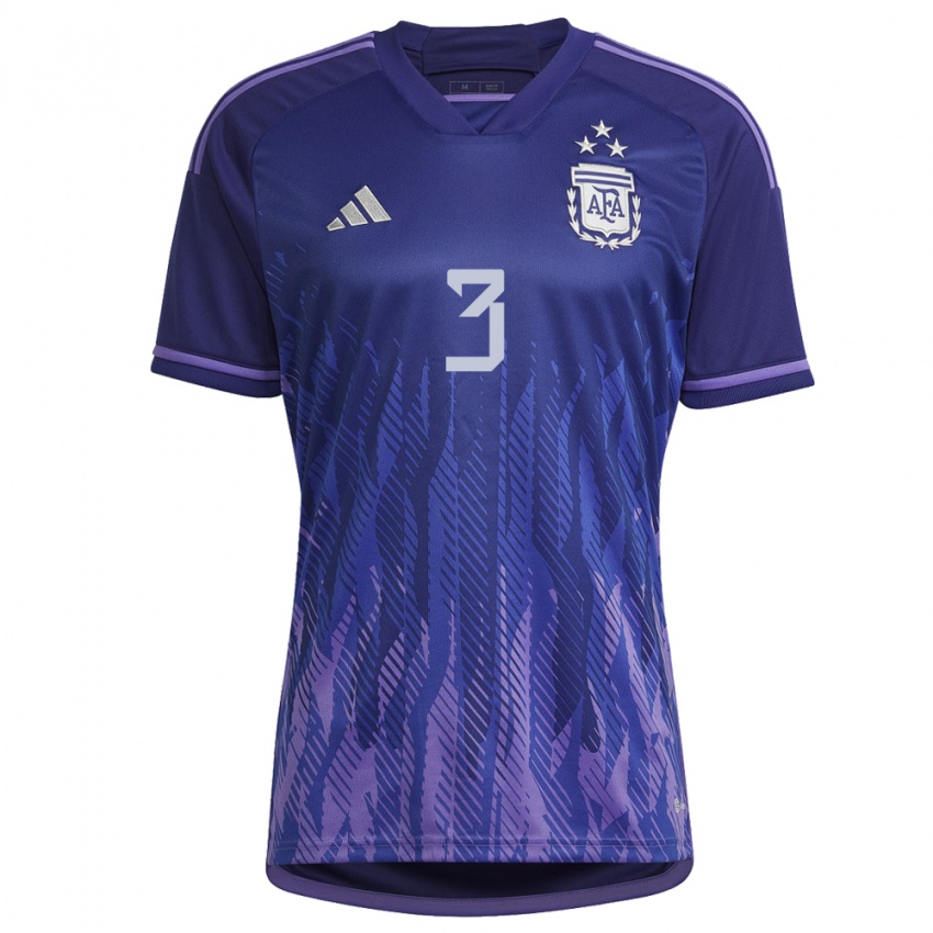 Kinder Argentinische Nicolas Tagliafico #3 Violett Auswärtstrikot Trikot 22-24 T-shirt Belgien