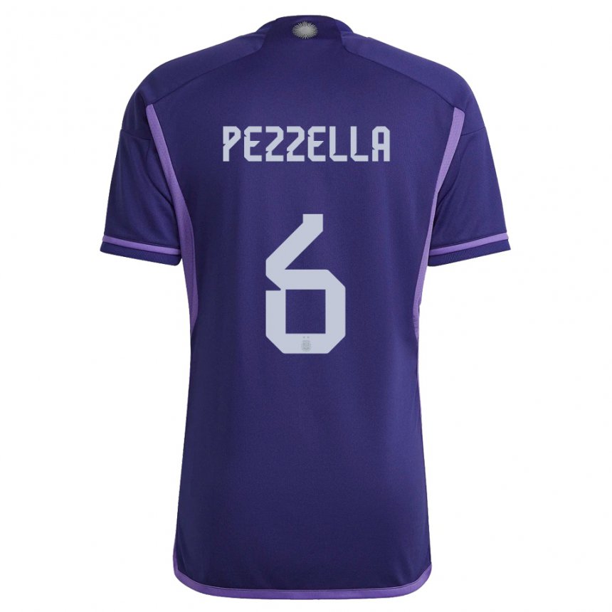 Kinder Argentinische German Pezzella #6 Violett Auswärtstrikot Trikot 22-24 T-shirt Belgien