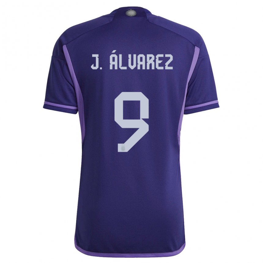 Kinder Argentinische Julian Alvarez #9 Violett Auswärtstrikot Trikot 22-24 T-shirt Belgien