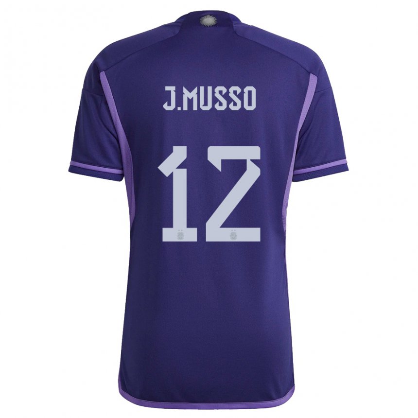 Kinder Argentinische Juan Musso #12 Violett Auswärtstrikot Trikot 22-24 T-shirt Belgien