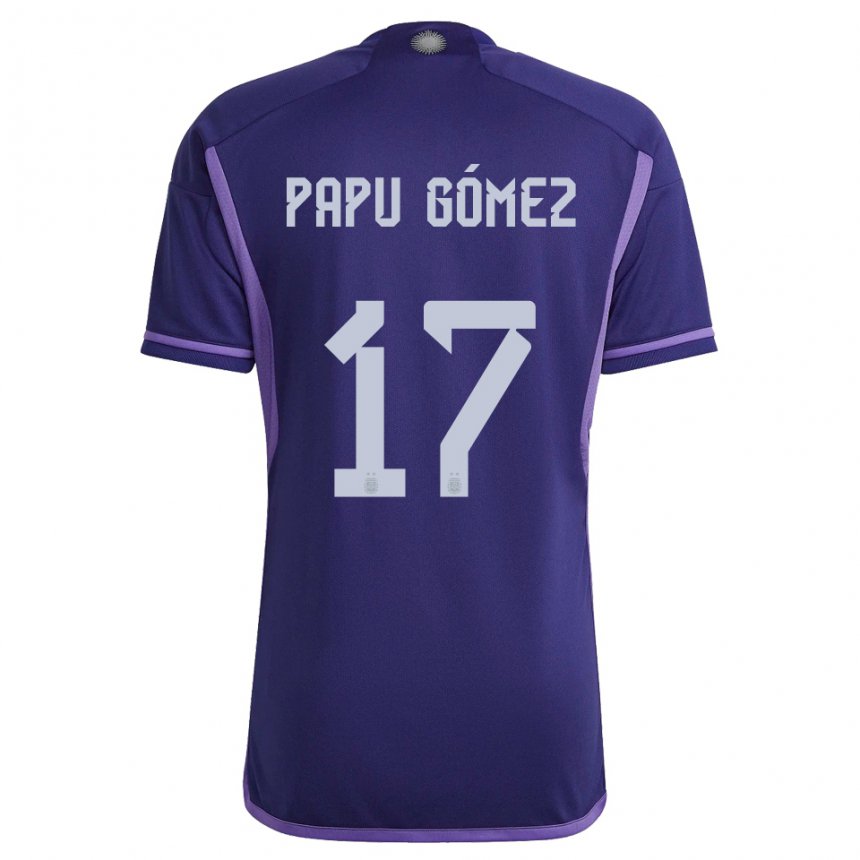 Kinder Argentinische Papu Gomez #17 Violett Auswärtstrikot Trikot 22-24 T-shirt Belgien