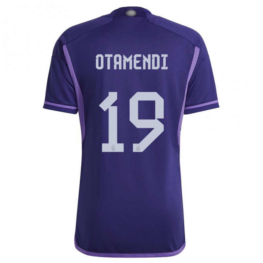 Kinder Argentinische Nicolas Otamendi #19 Violett Auswärtstrikot Trikot 22-24 T-shirt Belgien