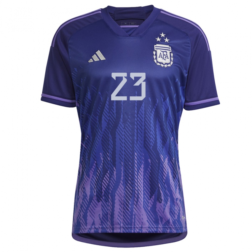 Kinder Argentinische Emiliano Martinez #23 Violett Auswärtstrikot Trikot 22-24 T-shirt Belgien