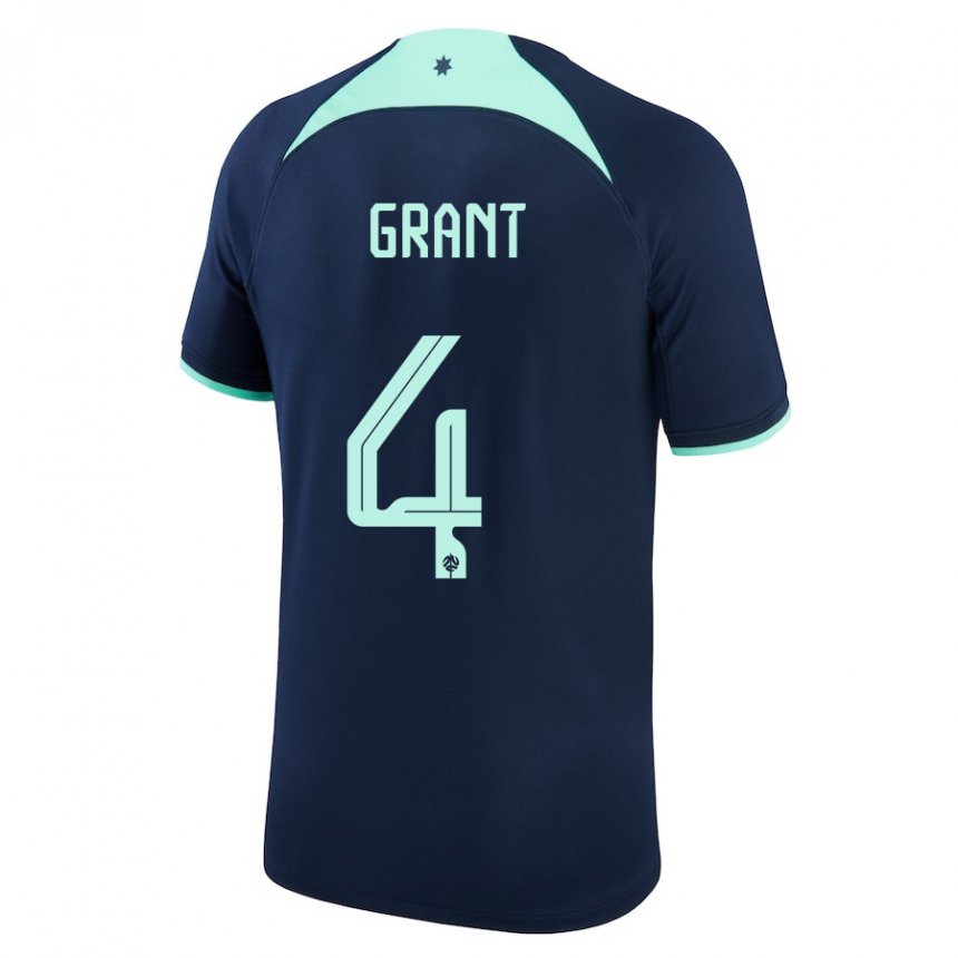 Kinder Australische Rhyan Grant #4 Dunkelblau Auswärtstrikot Trikot 22-24 T-shirt Belgien