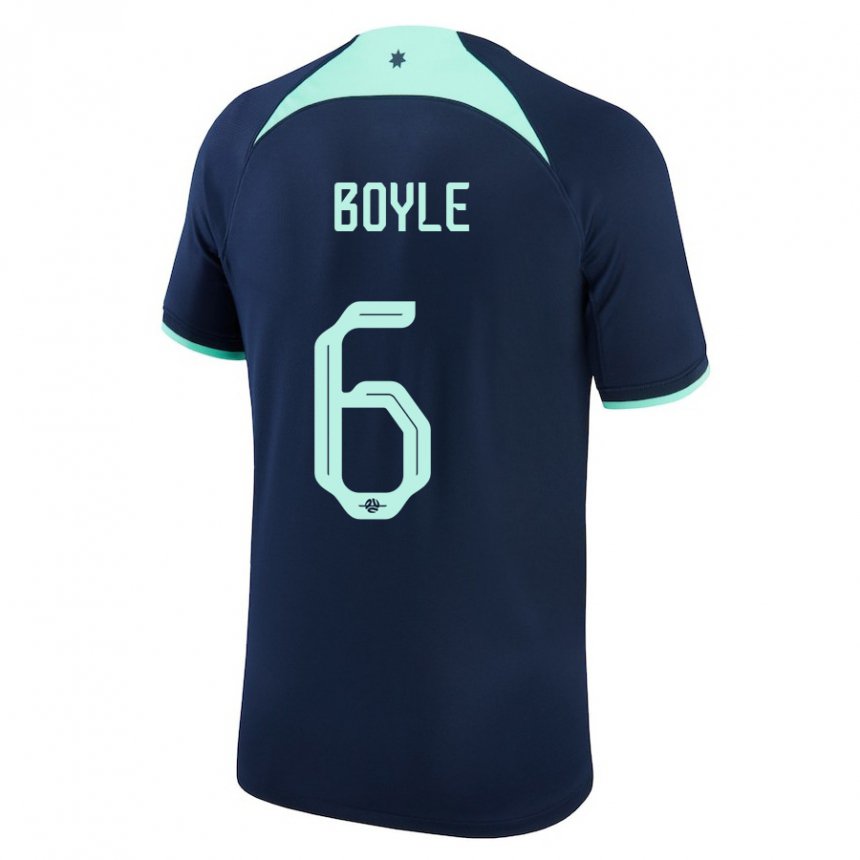 Kinder Australische Martin Boyle #6 Dunkelblau Auswärtstrikot Trikot 22-24 T-shirt Belgien