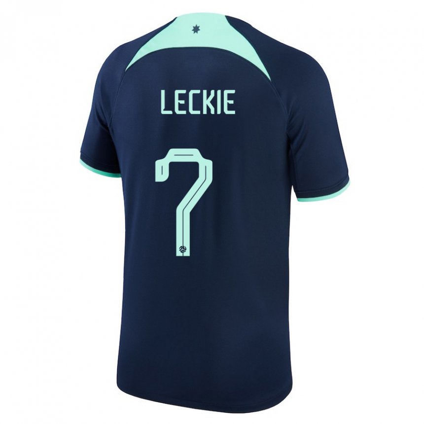Enfant Maillot Australie Mathew Leckie #7 Bleu Foncé Tenues Extérieur 22-24 T-shirt Belgique
