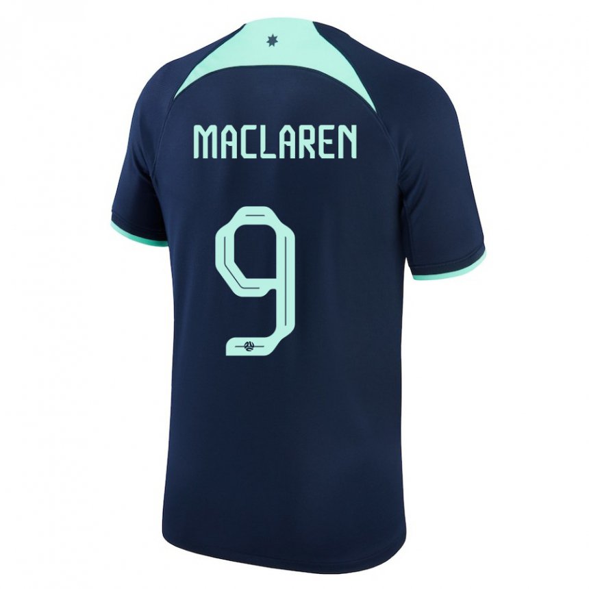 Kinder Australische Jamie Maclaren #9 Dunkelblau Auswärtstrikot Trikot 22-24 T-shirt Belgien