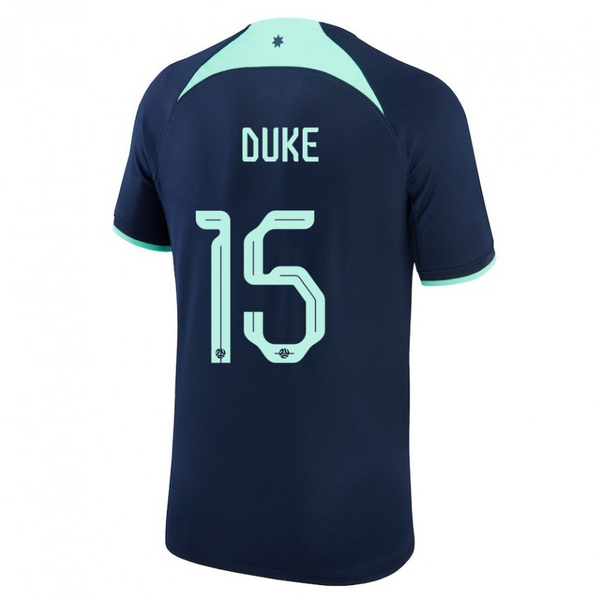 Kinder Australische Mitchell Duke #15 Dunkelblau Auswärtstrikot Trikot 22-24 T-shirt Belgien