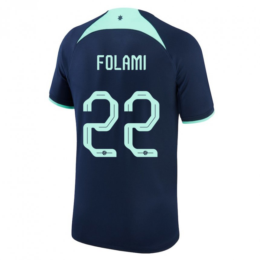 Kinder Australische Ben Folami #22 Dunkelblau Auswärtstrikot Trikot 22-24 T-shirt Belgien