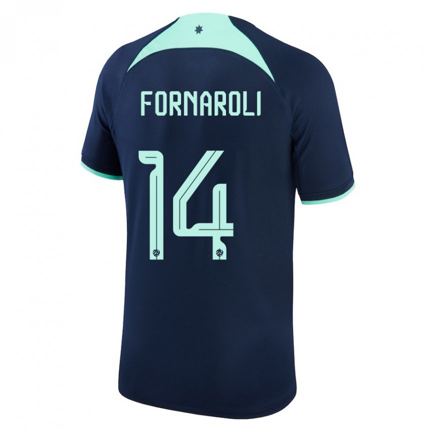 Kinder Australische Bruno Fornaroli #14 Dunkelblau Auswärtstrikot Trikot 22-24 T-shirt Belgien