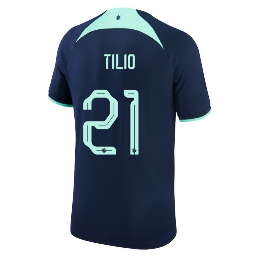 Kinder Australische Marco Tilio #21 Dunkelblau Auswärtstrikot Trikot 22-24 T-shirt Belgien