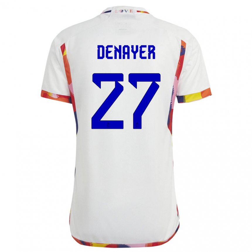 Kinder Belgische Jason Denayer #27 Weiß Auswärtstrikot Trikot 22-24 T-shirt Belgien