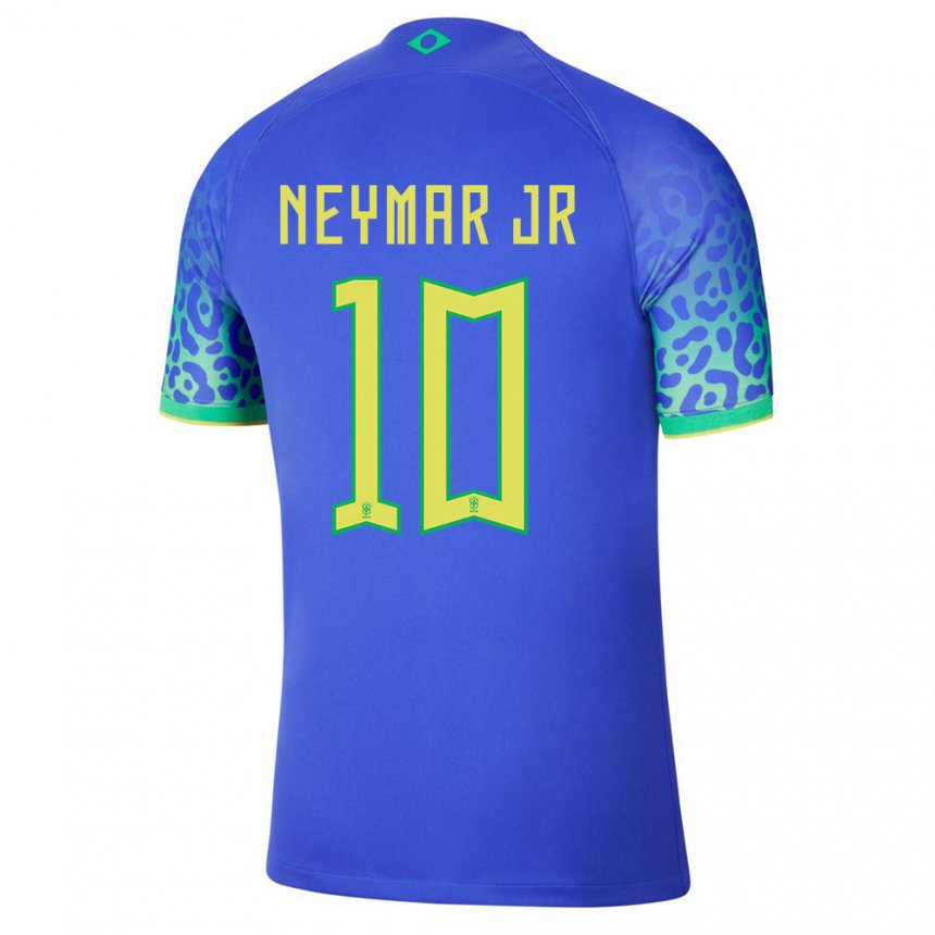 Enfant Maillot Brésil Neymar #10 Bleue Tenues Extérieur 22-24 T-shirt Belgique