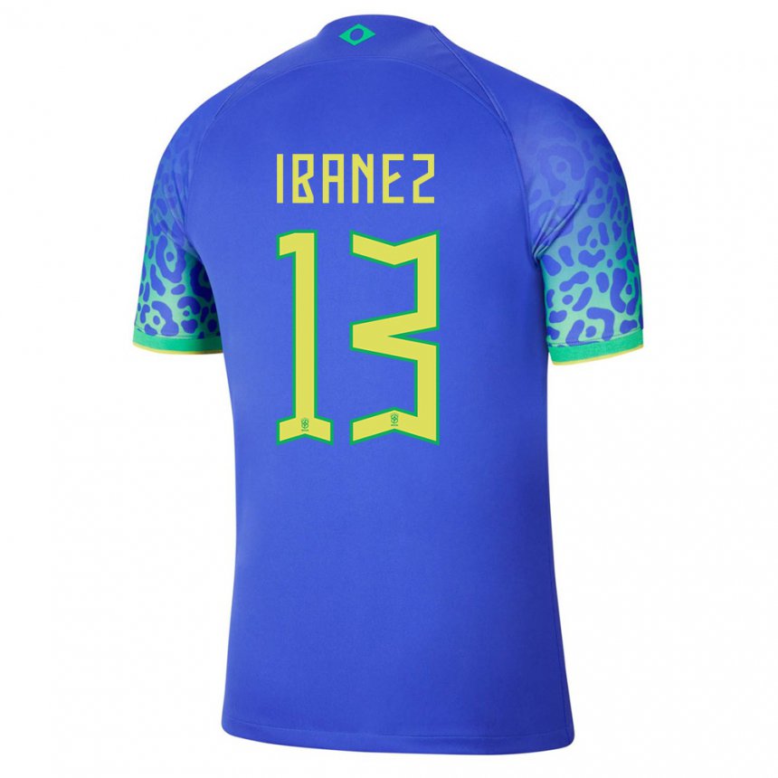 Kinder Brasilianische Roger Ibanez #13 Blau Auswärtstrikot Trikot 22-24 T-shirt Belgien
