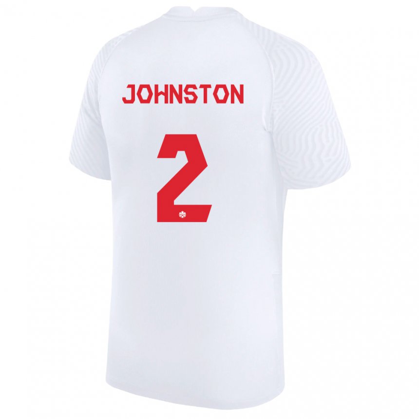 Kinder Kanadische Alistair Johnston #2 Weiß Auswärtstrikot Trikot 22-24 T-shirt Belgien