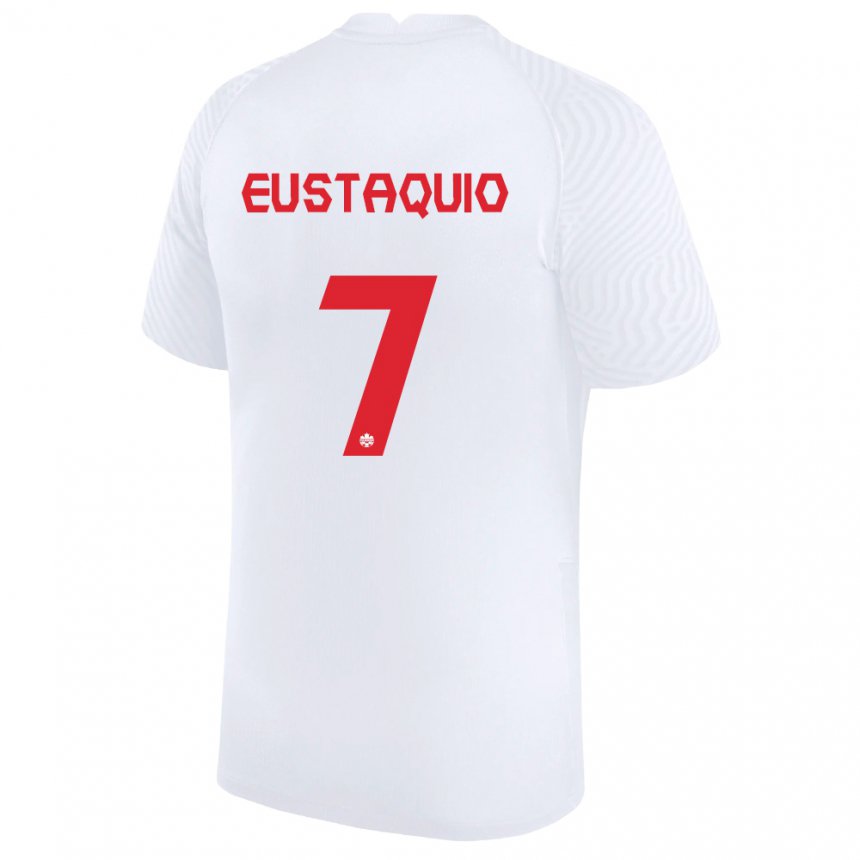 Kinder Kanadische Stephen Eustaquio #7 Weiß Auswärtstrikot Trikot 22-24 T-shirt Belgien