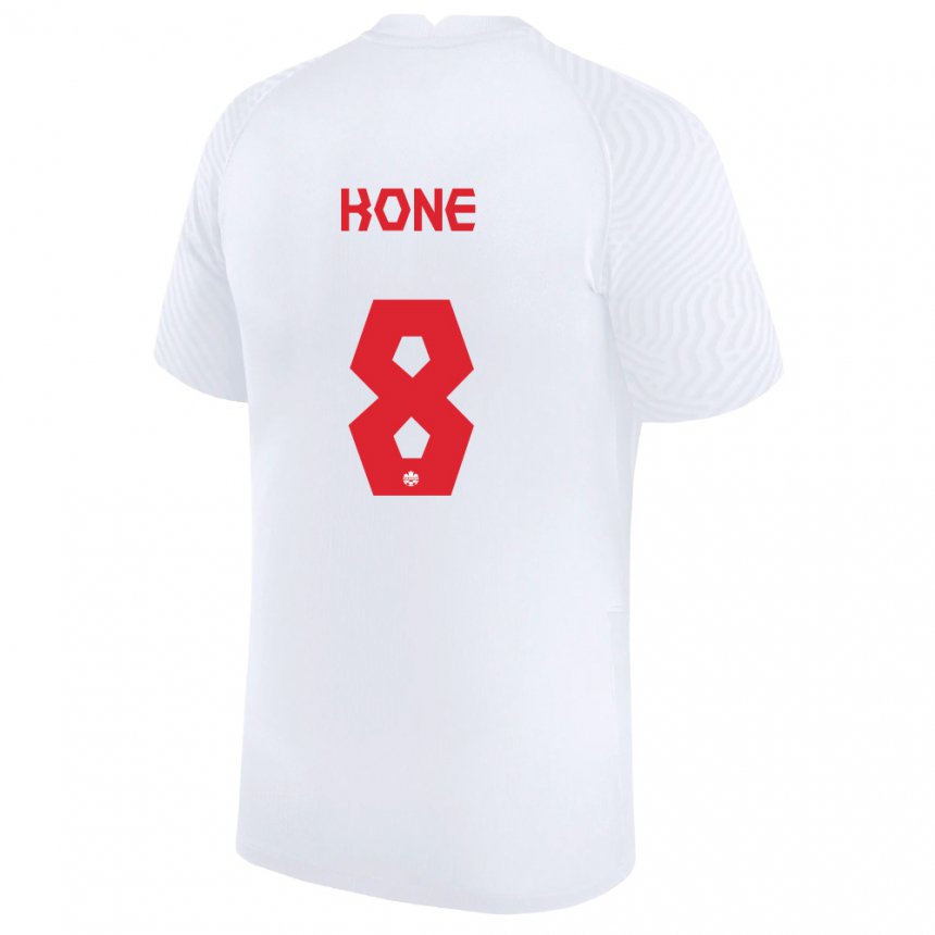 Kinder Kanadische Ismael Kone #8 Weiß Auswärtstrikot Trikot 22-24 T-shirt Belgien