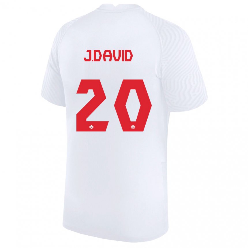 Kinder Kanadische Jonathan David #20 Weiß Auswärtstrikot Trikot 22-24 T-shirt Belgien