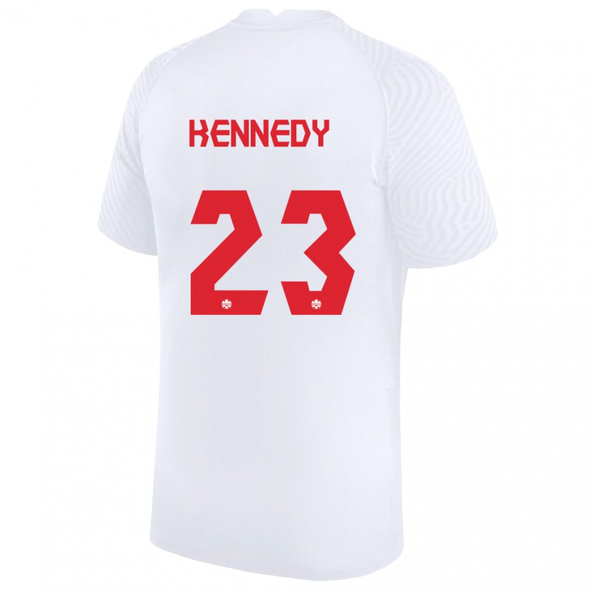 Kinder Kanadische Scott Kennedy #23 Weiß Auswärtstrikot Trikot 22-24 T-shirt Belgien