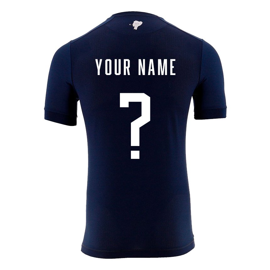 Enfant Maillot Équateur Votre Nom #0 Bleu Marine Tenues Extérieur 22-24 T-shirt Belgique