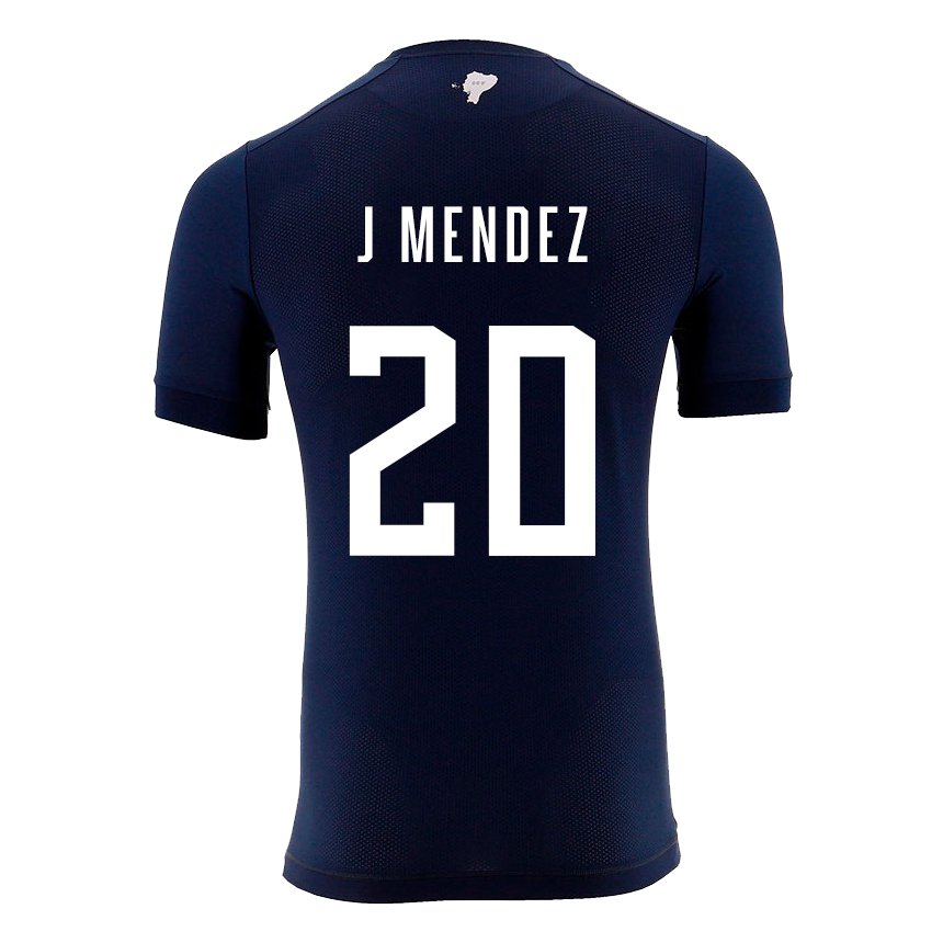 Kinder Ecuadorianische Jhegson Mendez #20 Marineblau Auswärtstrikot Trikot 22-24 T-shirt Belgien