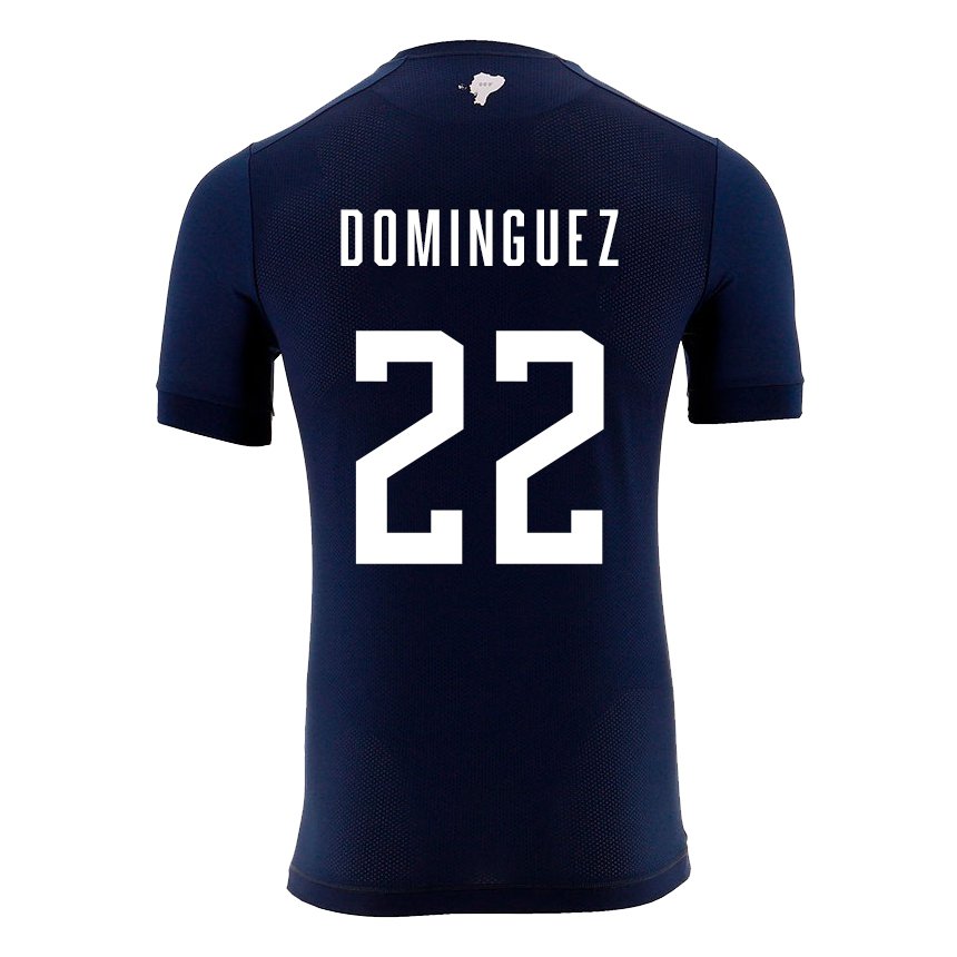 Kinder Ecuadorianische Alexander Dominguez #22 Marineblau Auswärtstrikot Trikot 22-24 T-shirt Belgien