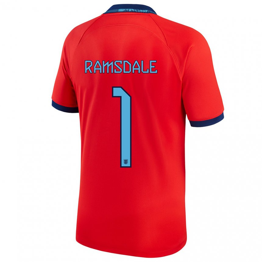 Kinder Englische Aaron Ramsdale #1 Rot Auswärtstrikot Trikot 22-24 T-shirt Belgien