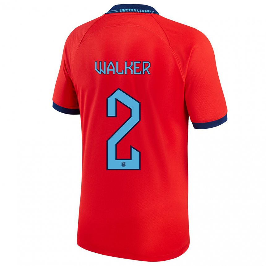 Kinder Englische Kyle Walker #2 Rot Auswärtstrikot Trikot 22-24 T-shirt Belgien