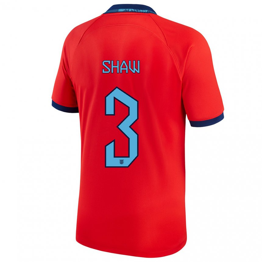 Kinder Englische Luke Shaw #3 Rot Auswärtstrikot Trikot 22-24 T-shirt Belgien