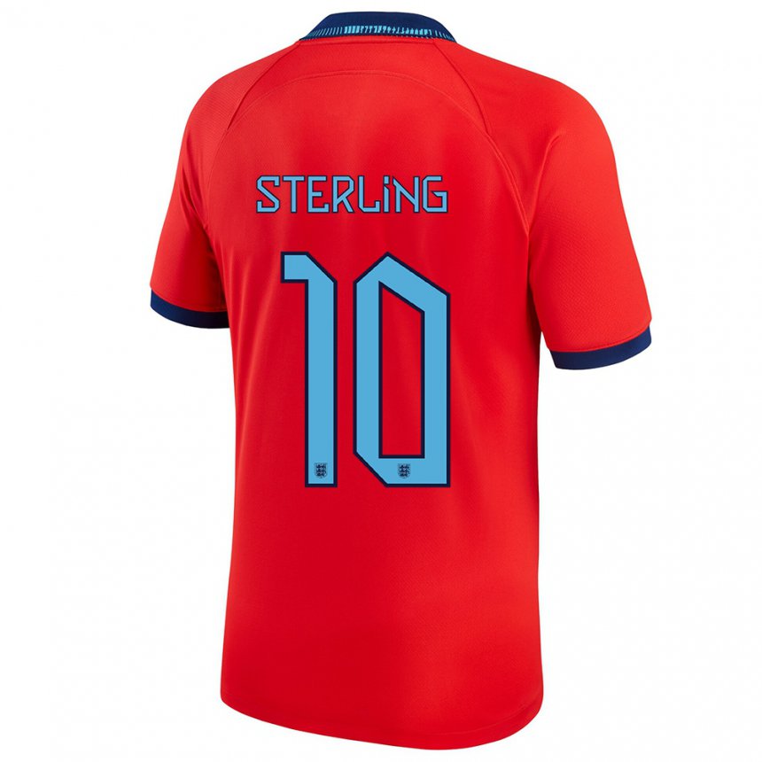 Kinder Englische Raheem Sterling #10 Rot Auswärtstrikot Trikot 22-24 T-shirt Belgien