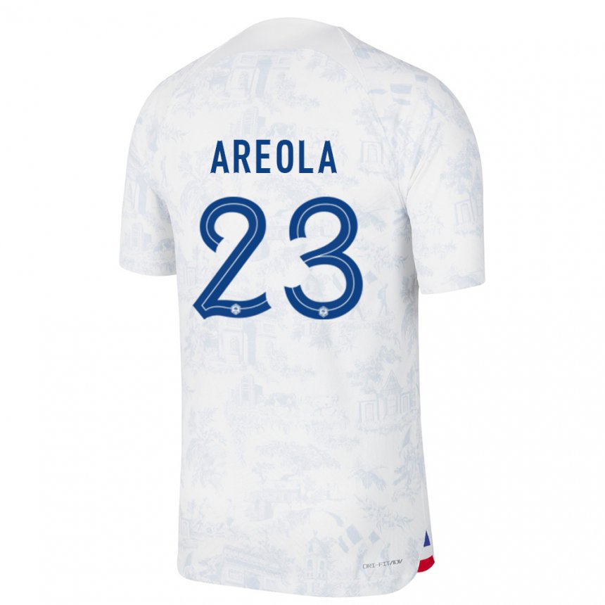 Kinder Französische Alphonse Areola #23 Weiß Blau Auswärtstrikot Trikot 22-24 T-shirt Belgien
