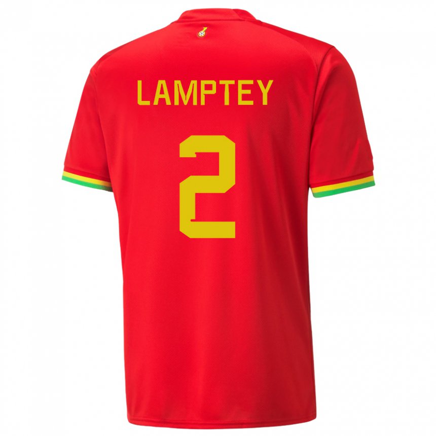 Kinderen Ghanees Tariq Lamptey #2 Rood Uitshirt Uittenue 22-24 T-shirt België
