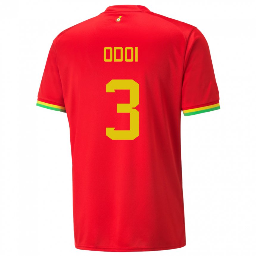 Enfant Maillot Ghana Denis Odoi #3 Rouge Tenues Extérieur 22-24 T-shirt Belgique