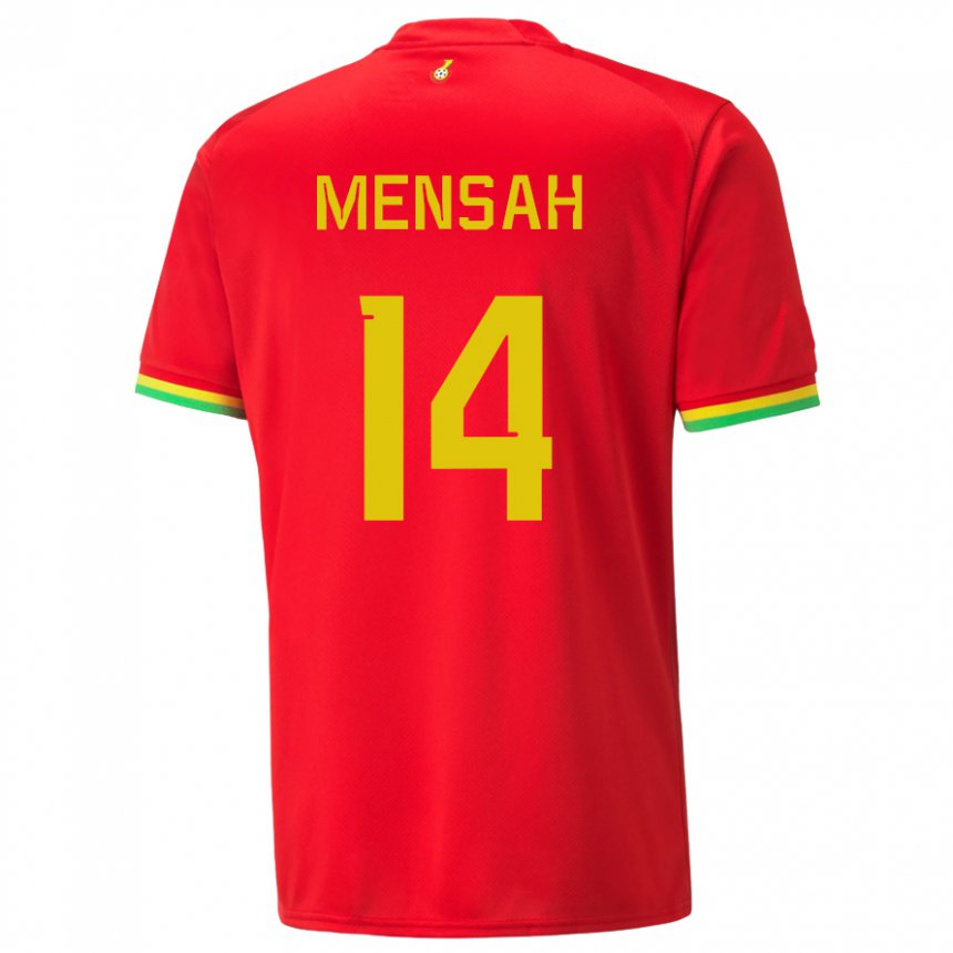 Enfant Maillot Ghana Gideon Mensah #14 Rouge Tenues Extérieur 22-24 T-shirt Belgique