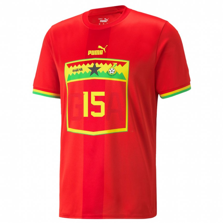 Kinder Ghanaische Joseph Aidoo #15 Rot Auswärtstrikot Trikot 22-24 T-shirt Belgien