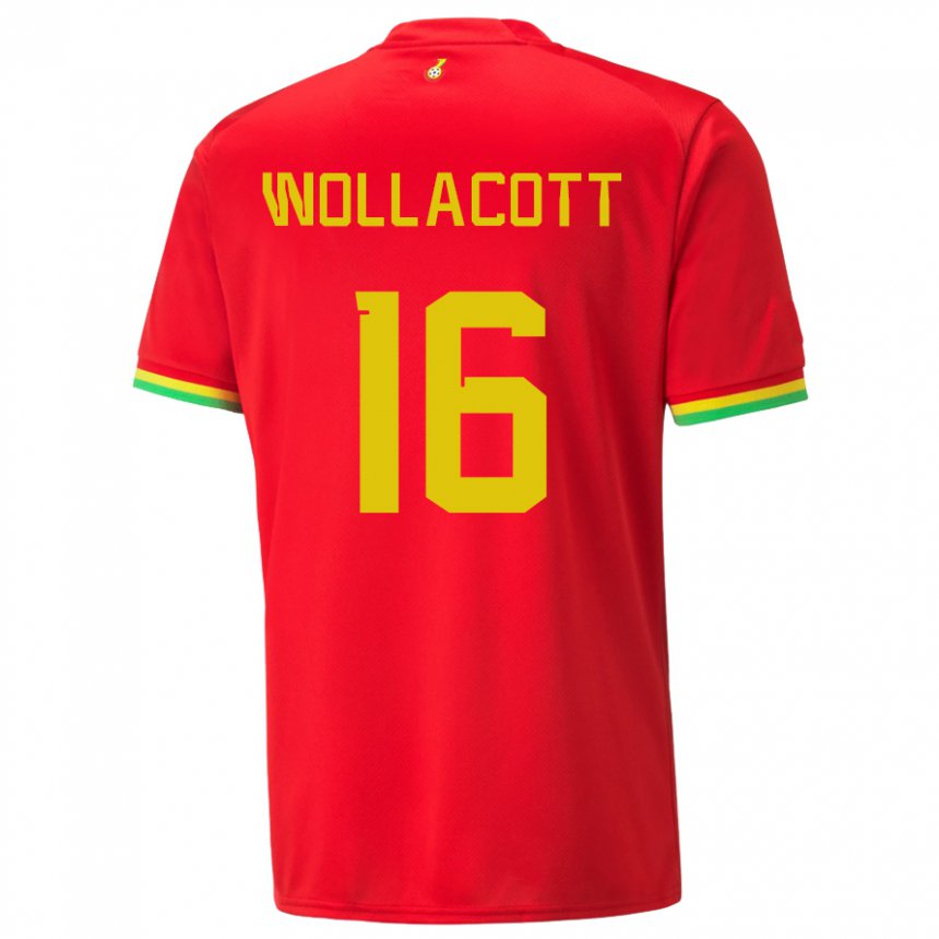 Enfant Maillot Ghana Joe Wollacott #16 Rouge Tenues Extérieur 22-24 T-shirt Belgique