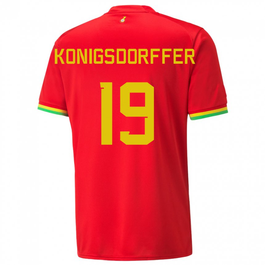 Enfant Maillot Ghana Ransford-yeboah Konigsdorffer #19 Rouge Tenues Extérieur 22-24 T-shirt Belgique