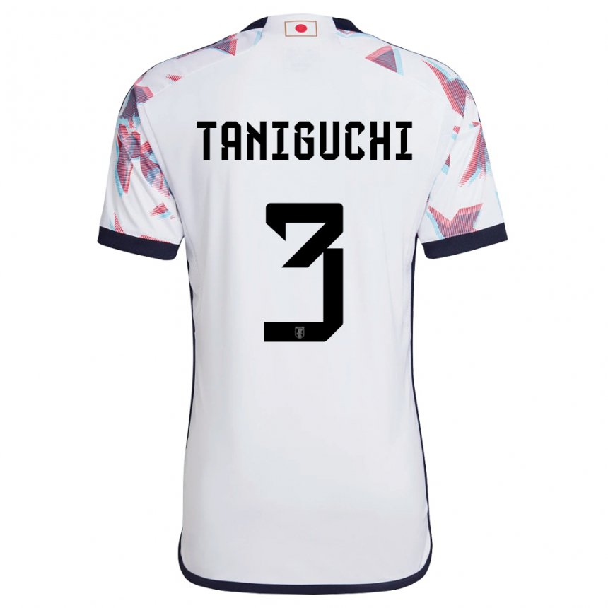 Kinder Japanische Shogo Taniguchi #3 Weiß Auswärtstrikot Trikot 22-24 T-shirt Belgien
