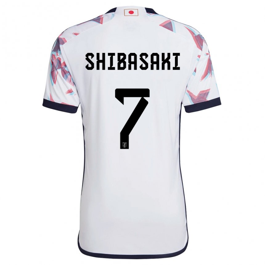 Enfant Maillot Japon Gaku Shibasaki #7 Blanc Tenues Extérieur 22-24 T-shirt Belgique