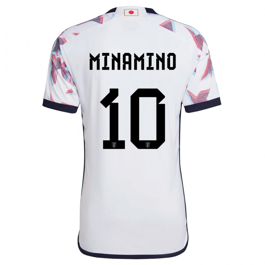 Enfant Maillot Japon Takumi Minamino #10 Blanc Tenues Extérieur 22-24 T-shirt Belgique